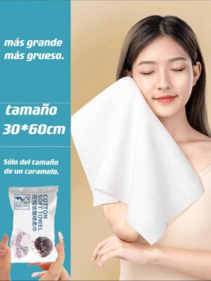 Toalla de limpieza comprimida.