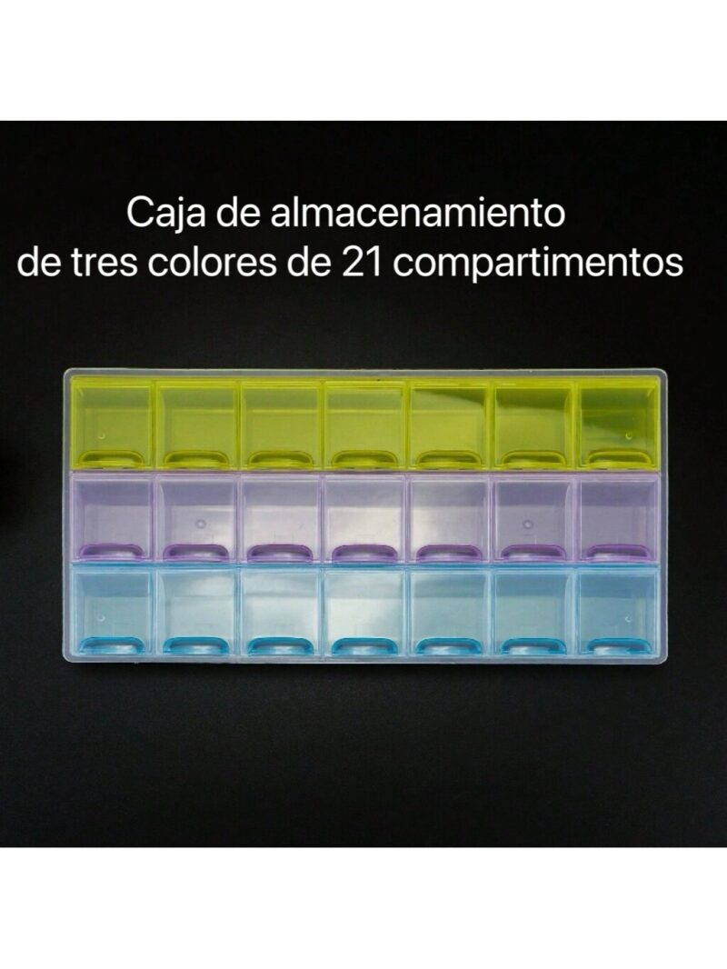 Organizador/pastillero de colores 21 espacios. - Imagen 2