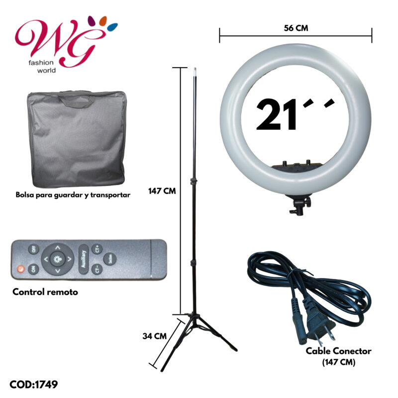 Aro De Luz Profesional 21 Pulgadas Con Tripie - Imagen 6