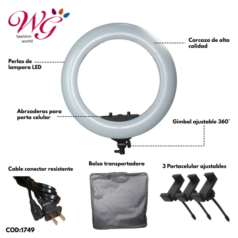 Aro De Luz Profesional 21 Pulgadas Con Tripie - Imagen 5