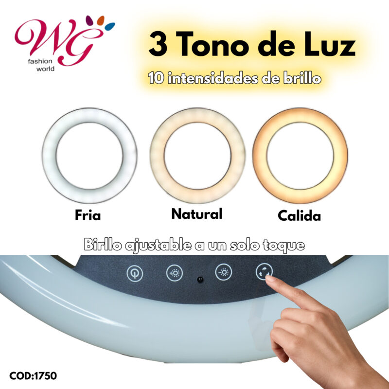 Aro De Luz Profesional 18 Pulgadas Con Tripie - Imagen 3