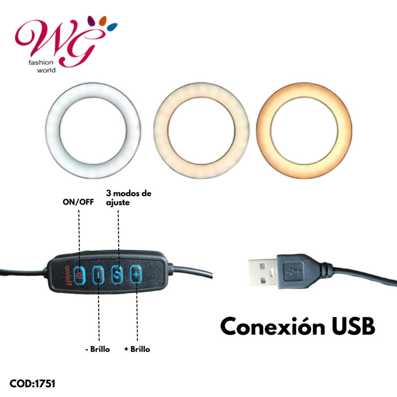 Aro De Luz Profesional 14 Pulgadas Con Tripie - Imagen 3