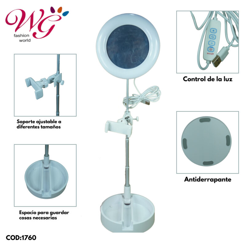 Aro De Luz Profesional Para Maquillaje De Tocador - Imagen 5