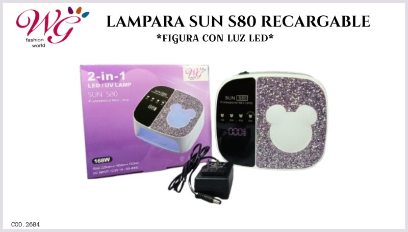 Lampara Para Uñas Profesional S80 (recargable) - Imagen 2