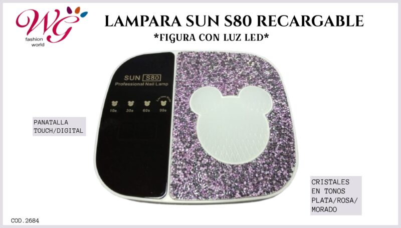 Lampara Para Uñas Profesional S80 (recargable) - Imagen 6