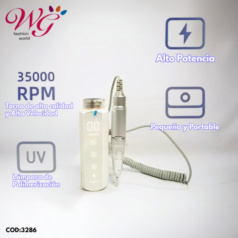 Drill Profesional Para Uñas Con Lampara Uv (recargable) - Imagen 4