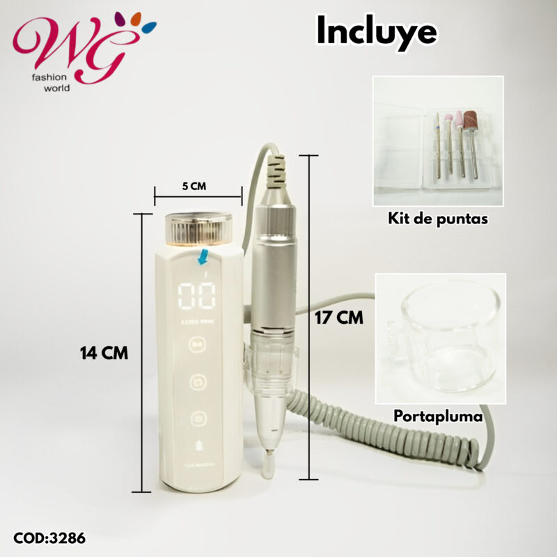Drill Profesional Para Uñas Con Lampara Uv (recargable) - Imagen 6