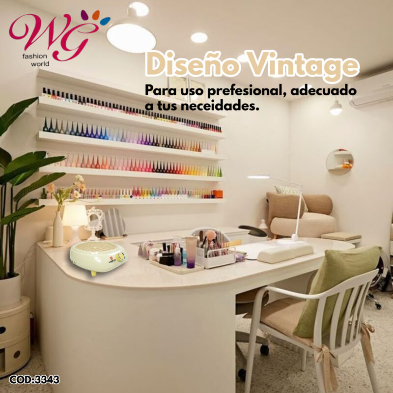 Extractor De Polvo Profesional Vintage Para Uñas - Imagen 2
