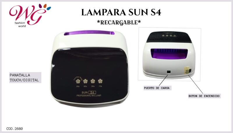 Lampara Para Uñas Profesional Sun S4 (recargable) - Imagen 4