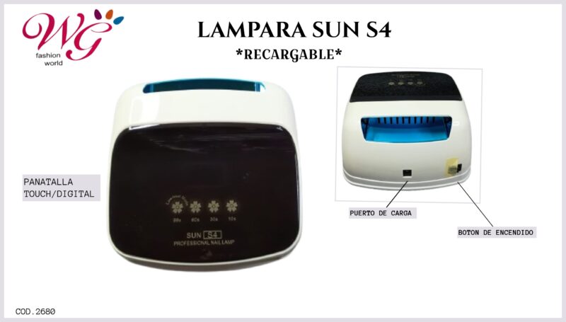Lampara Para Uñas Profesional Sun S4 (recargable) - Imagen 5