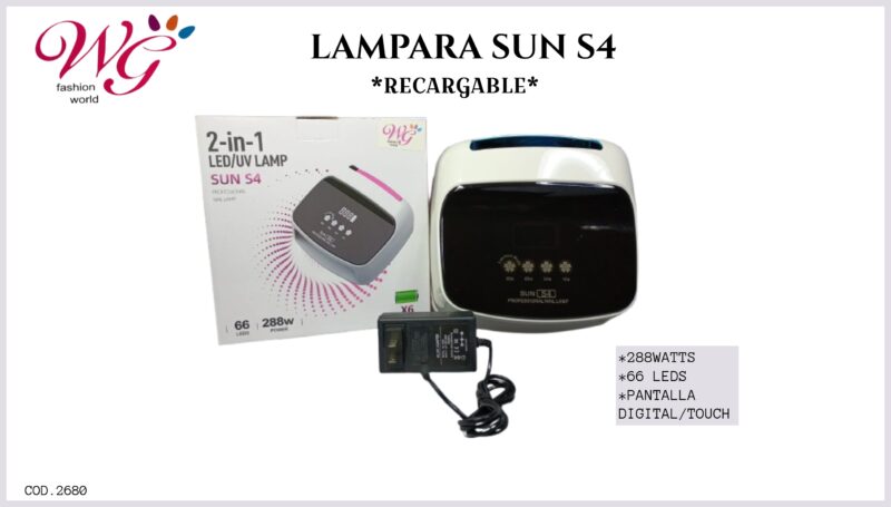 Lampara Para Uñas Profesional Sun S4 (recargable)