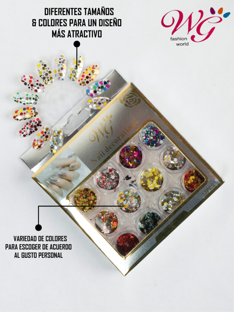 Decoración Para Uñas Confeti Metálico Distintos Colores - Imagen 6