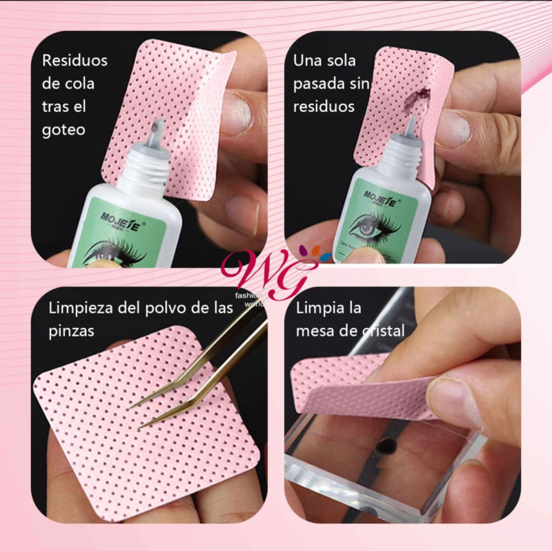 Toallitas Para Limpiar Adhesivo Extensiones Pestañas - Imagen 4