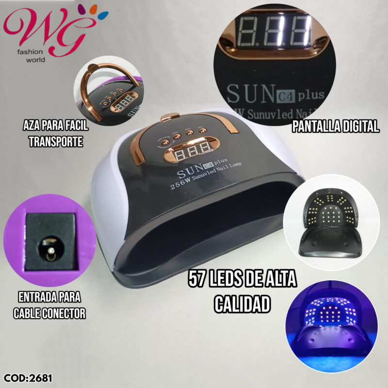 Lampara Profesional Para Uñas Sun C4 Plus - Imagen 3