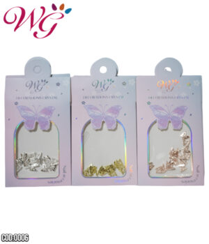 Pack Dije Para Uñas Mariposas Color Oro/plata/gold Rose
