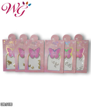 Dije Para Uñas Mariposas Con Cristales Color Oro/plata